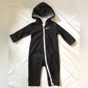Nike black hooded zip bodysuit